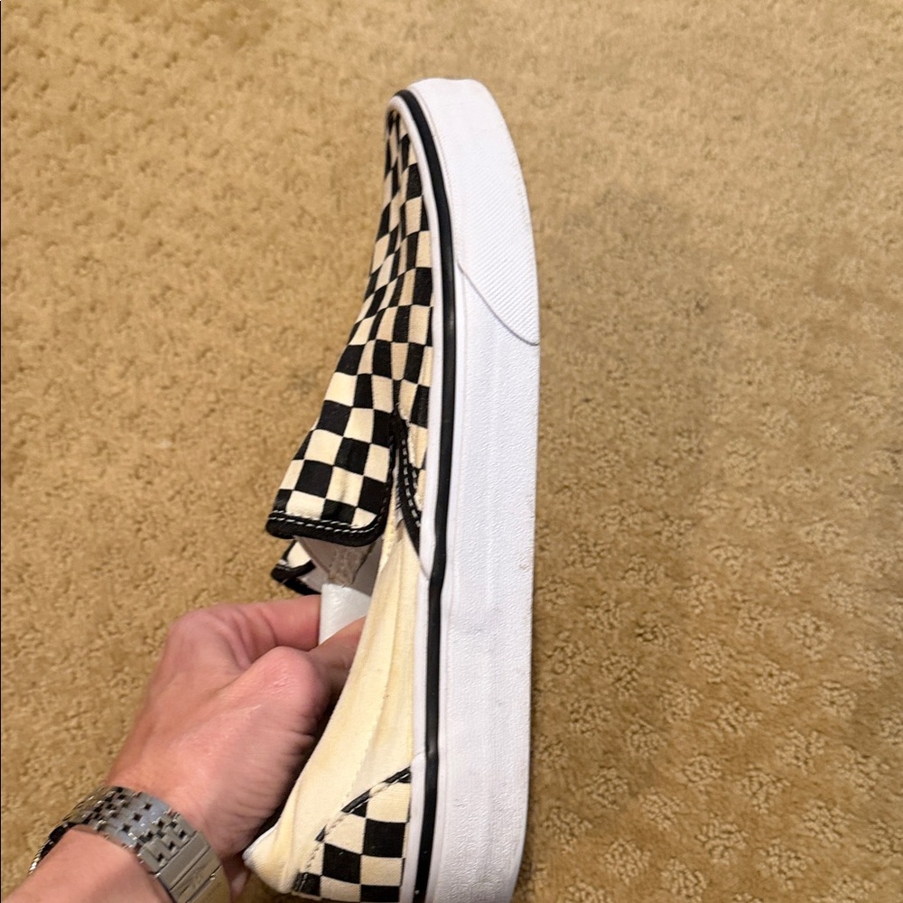 Vans Black and White Checkerboard Slip-Ons - Picture 4 of 7